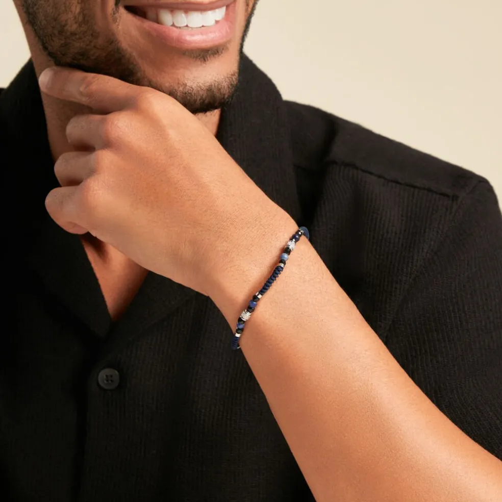 Bracelet Jourdan Arttu Acier Argenté Sodalite Agate