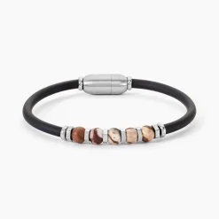 Bracelet Jourdan Caoutchouc Noir Agate