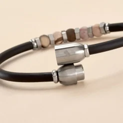 Bracelet Jourdan Caoutchouc Noir Agate