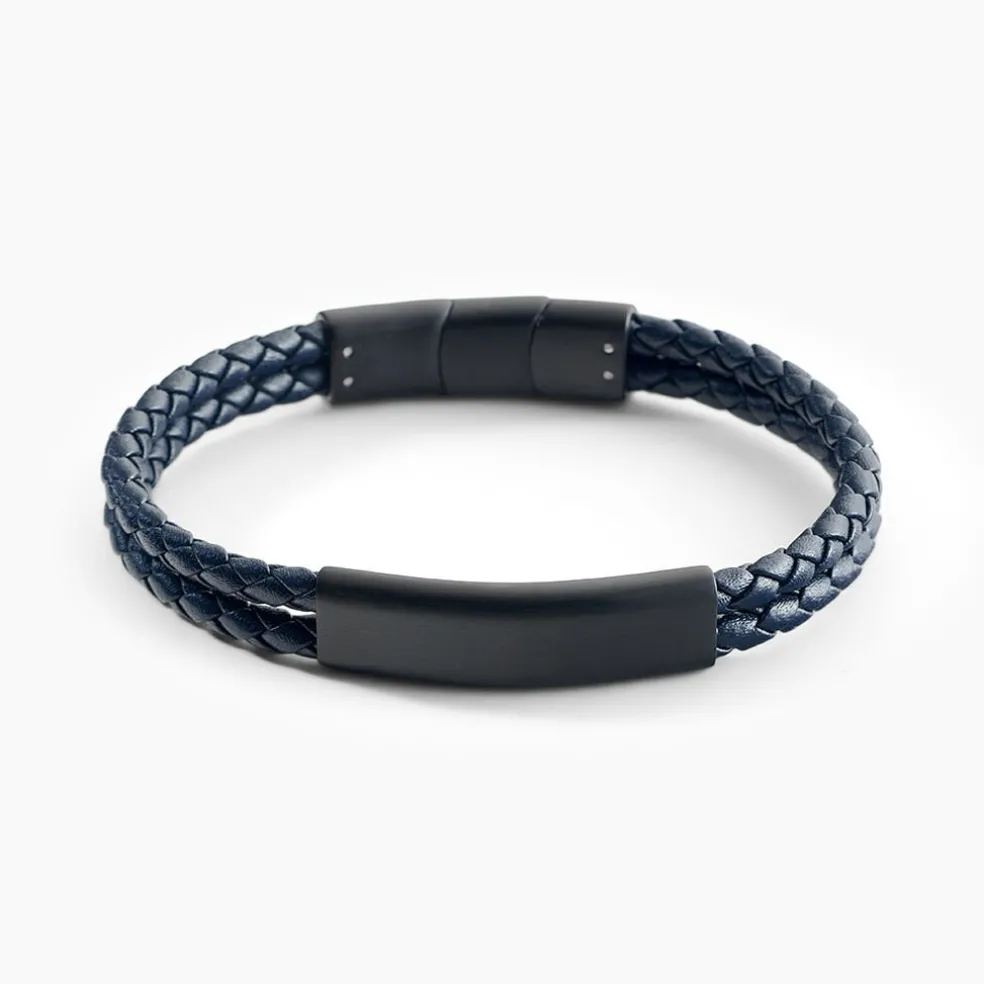 Bracelet Jourdan Come Cuir Bleu