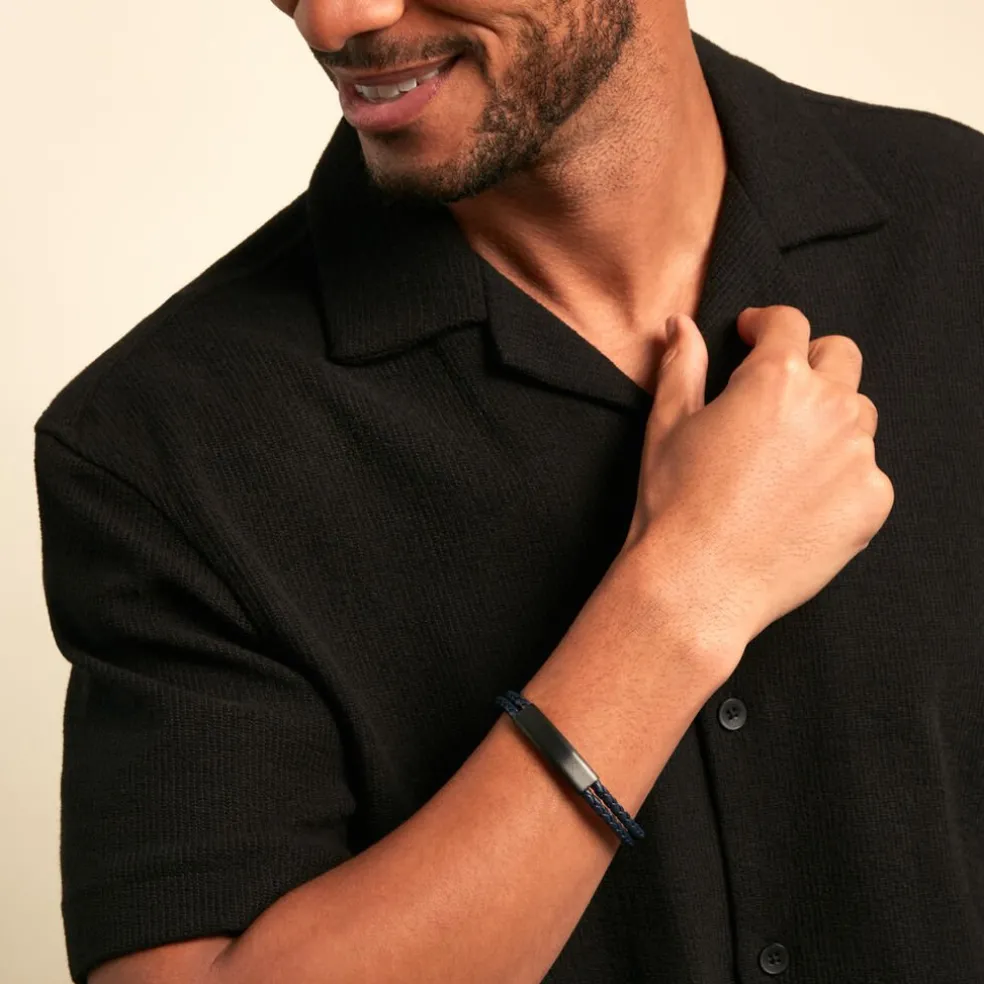 Bracelet Jourdan Come Cuir Bleu