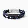 Bracelet Jourdan Hercule Cuir Multicolore Onyx Lapis Lazuli