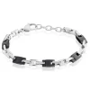 Bracelet Jourdan Homme Black Beal Acier Argente