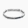 Bracelet Jourdan Homme El Castillo Acier Bicolore Noir Et Blanc