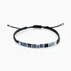 Bracelet Jourdan Jahan Acier Argenté Lapis Lazuli Agate
