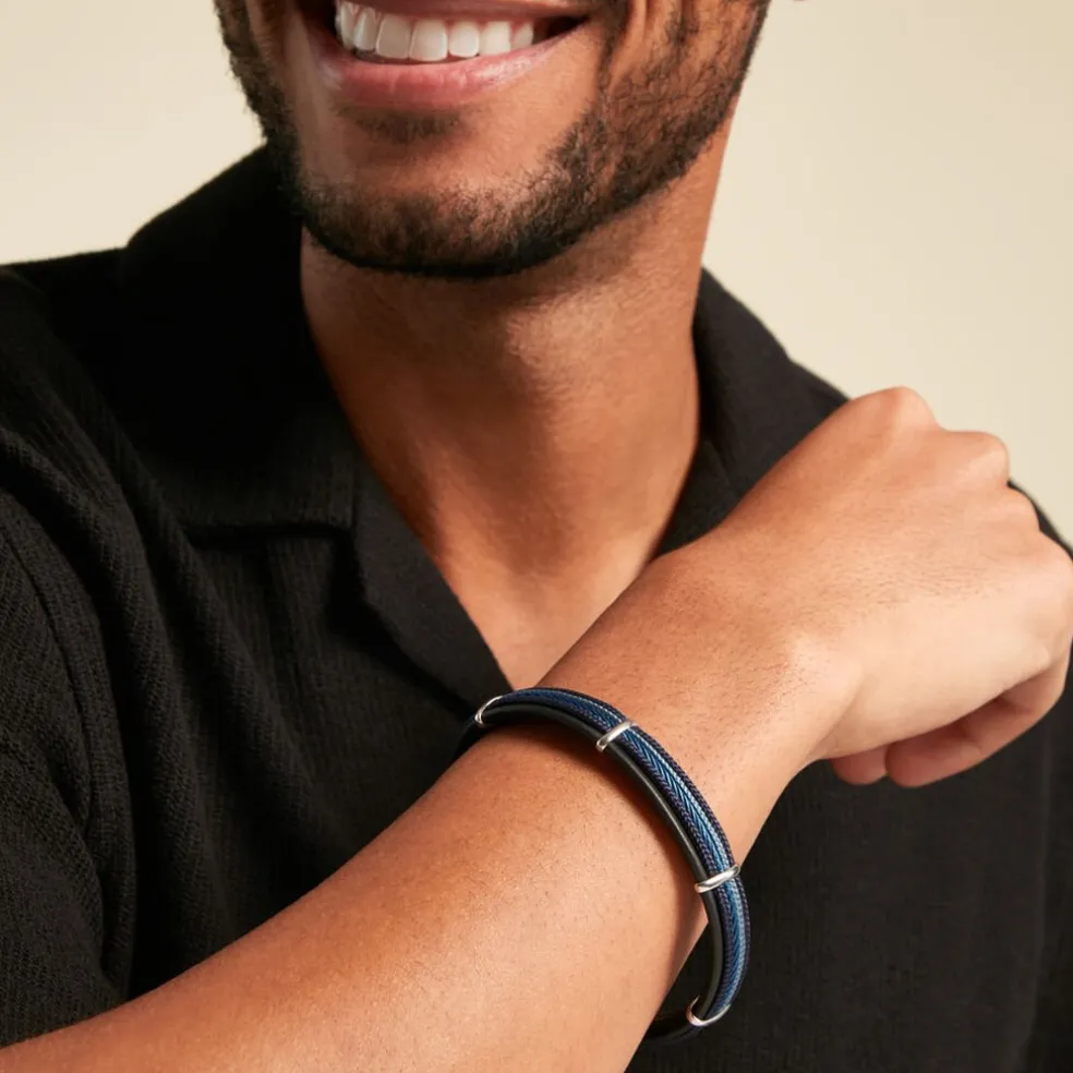 Bracelet Jourdan Marin Cuir Multicolore