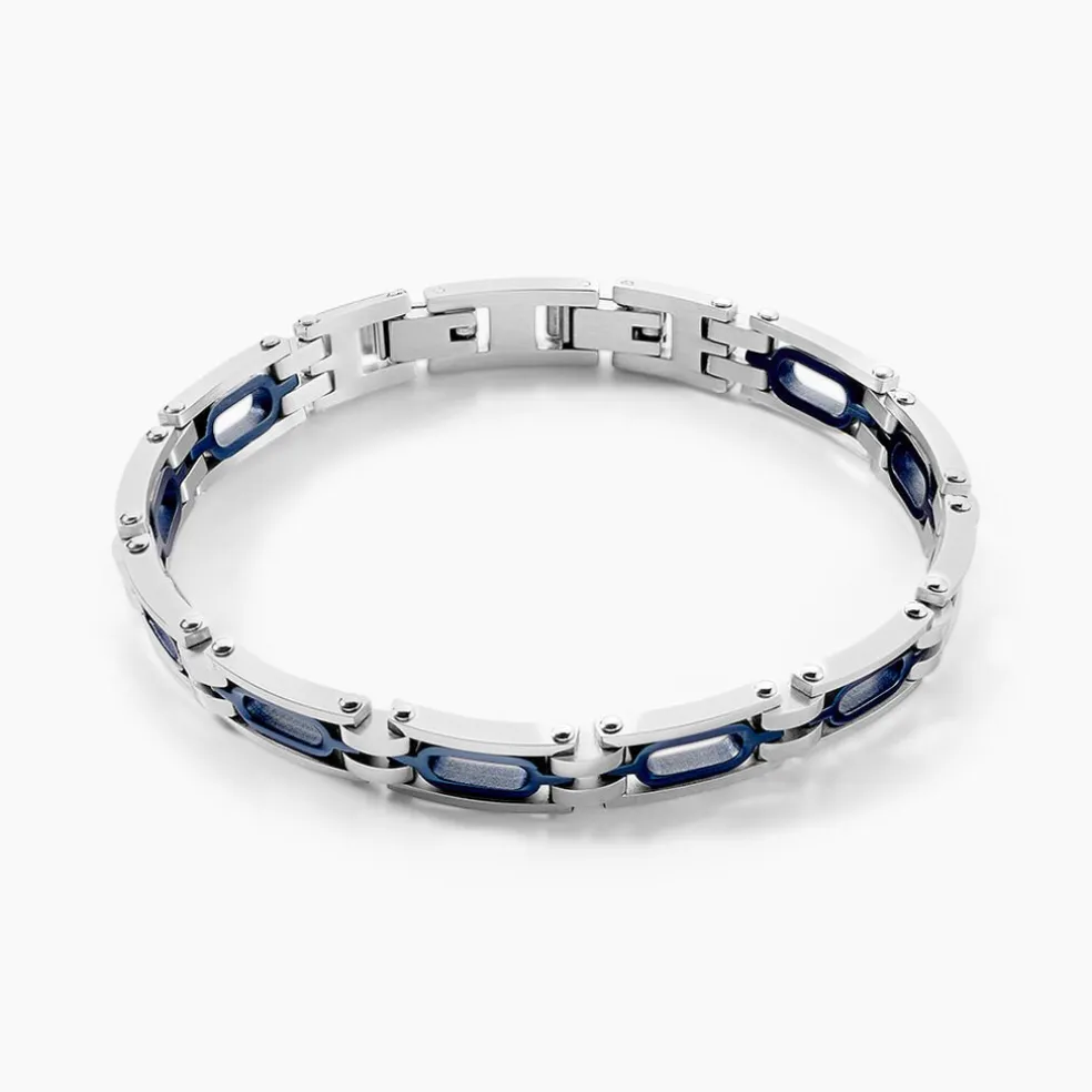 Bracelet Jourdan Wild Acier Blanc Et Bleu