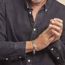 Bracelet Jourdan Zephir Acier Bicolore Dore / Blanc