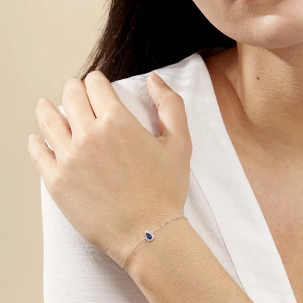 Bracelet Juliettina Or Blanc Saphir Et Diamant
