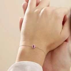 Bracelet Juliettina Or Blanc Rubis Et Diamant