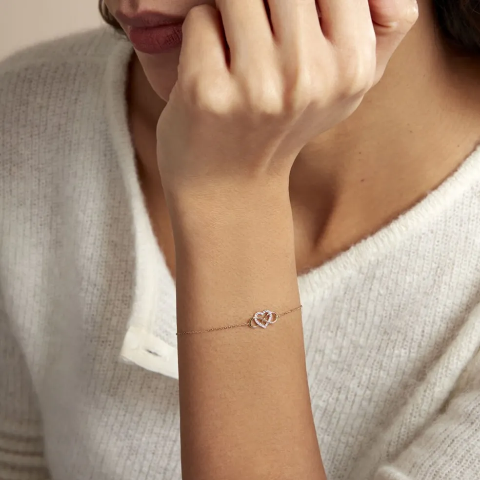 Bracelet Lacey Or Bicolore Oxyde De Zirconium