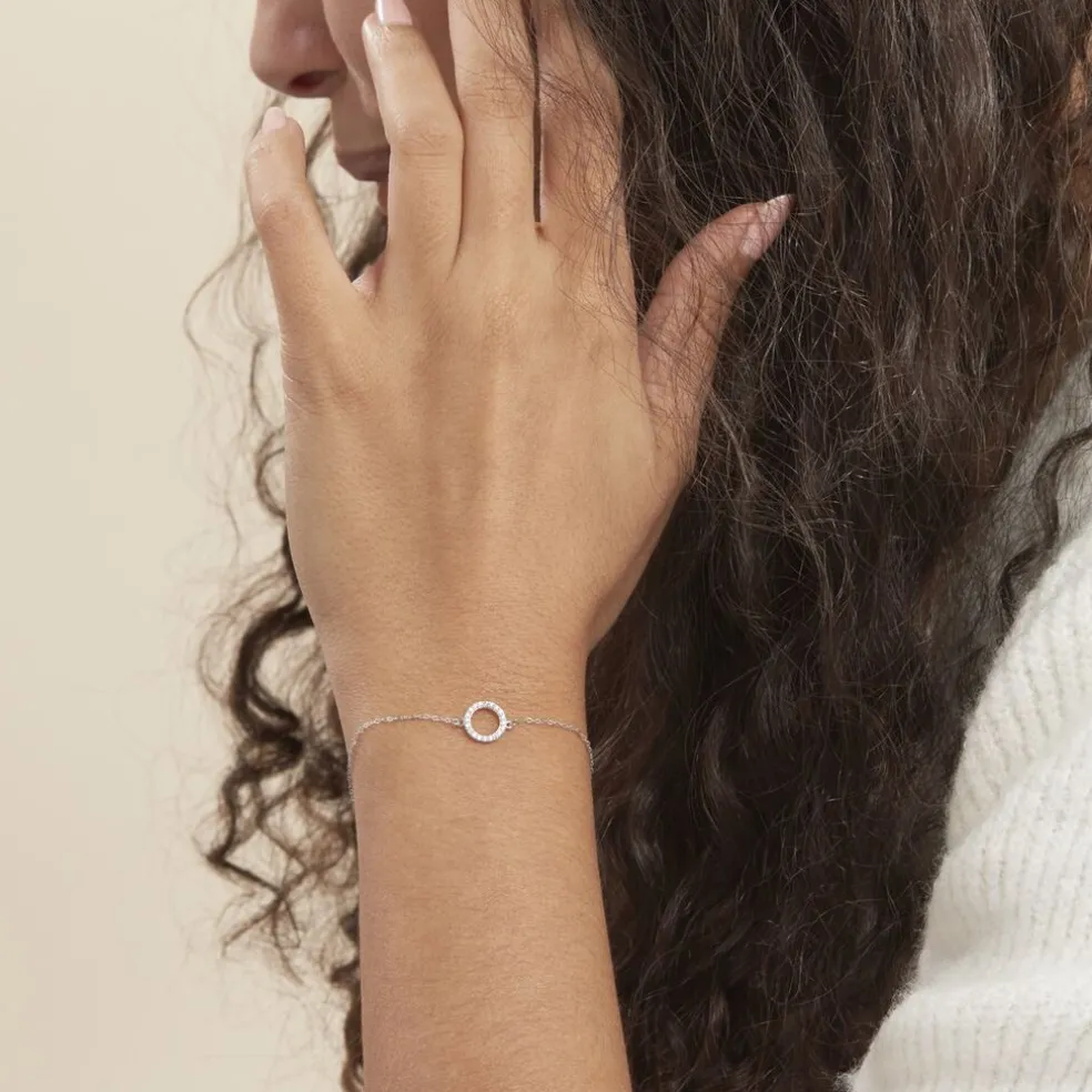 Bracelet Lim Or Blanc Oxyde De Zirconium