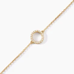 Bracelet Lim Or Jaune Oxyde De Zirconium