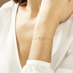 Bracelet Lim Or Jaune Oxyde De Zirconium