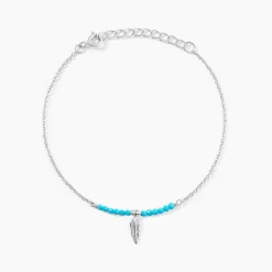 Bracelet Lottie Argent Blanc Turquoise