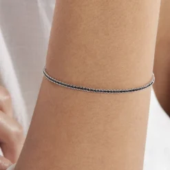 Bracelet Lou-anne Argent Blanc Oxyde De Zirconium Noir