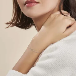 Bracelet Love Love Argent Blanc Oxyde De Zirconium