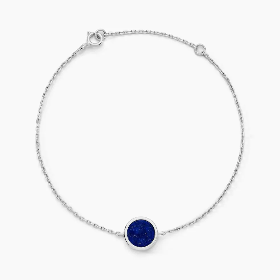 Bracelet Lunatique Argent Blanc Lapis Lazuli Nacre