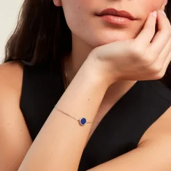 Bracelet Lunatique Argent Blanc Lapis Lazuli Nacre