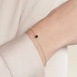 Bracelet Lylwenn Argent Blanc Oxyde De Zirconium Noir