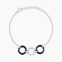Bracelet Magalie Argent Blanc Céramique Et Oxyde De Zirconium
