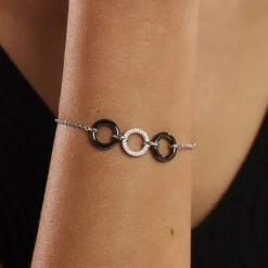 Bracelet Magalie Argent Blanc Céramique Et Oxyde De Zirconium