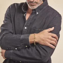 Bracelet Maille Acier Doré Cadia