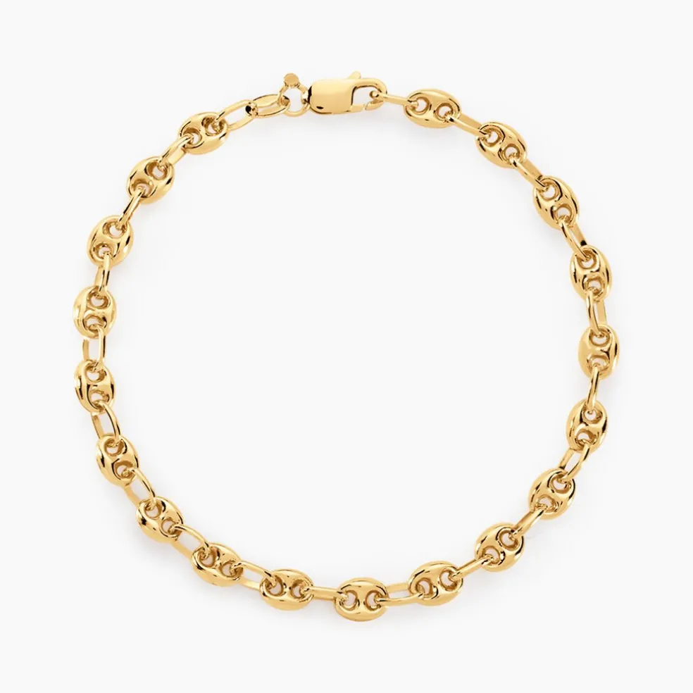 Bracelet Maille Dami Maille Grain De Café Or Jaune