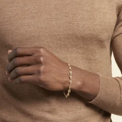 Bracelet Maille Dami Maille Grain De Cafe Or Jaune