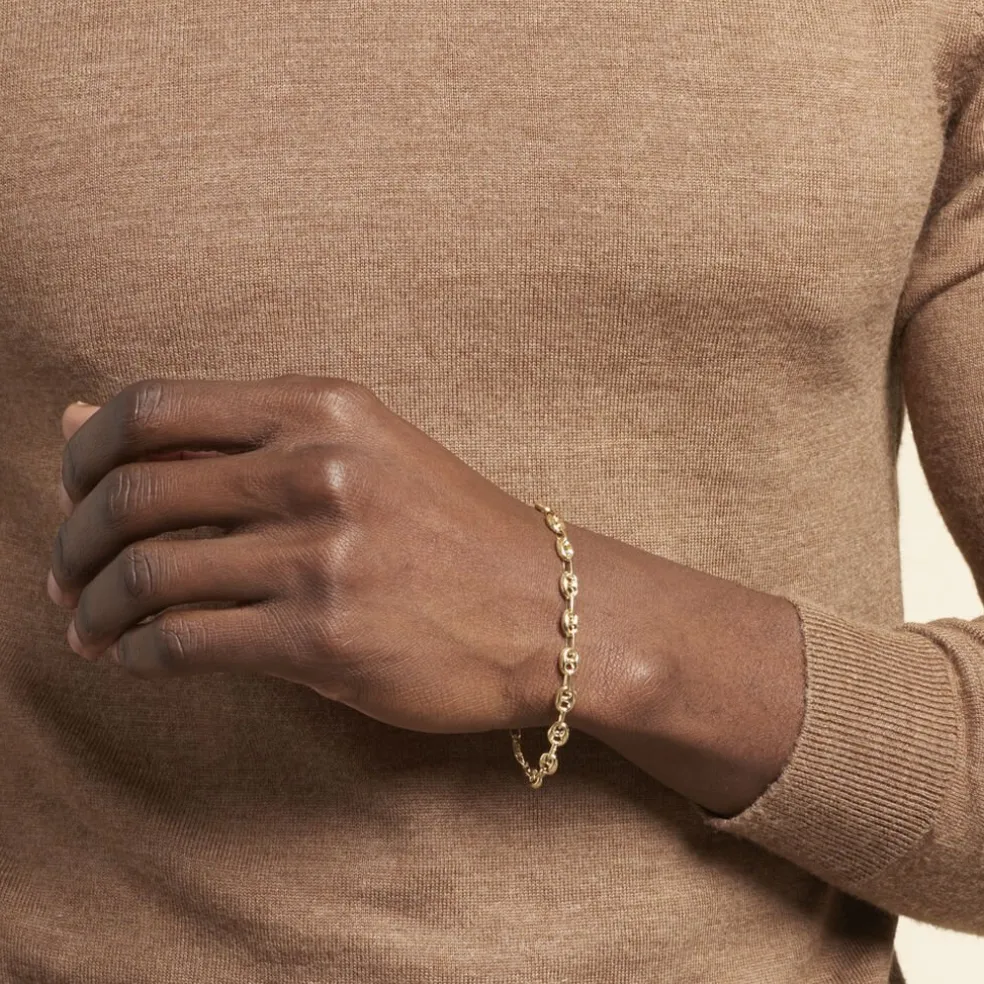 Bracelet Maille Dami Maille Grain De Cafe Or Jaune