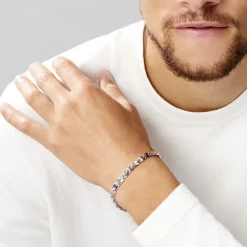 Bracelet Maille Lancelot Argent Blanc