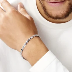 Bracelet Maille Lancelot Argent Blanc