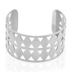 Bracelet Manchette Adaline Acier Blanc