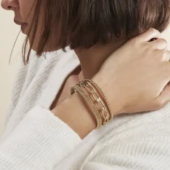 Bracelet Manchette Elain Acier Jaune