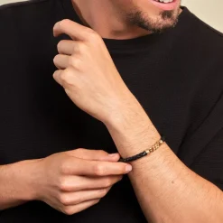 Bracelet Mani Plaque Or Doré