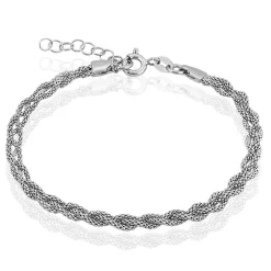 Bracelet Marie-angeline Maille Coreene Argent Blanc