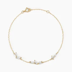 Bracelet Marquise Or Jaune Oxyde De Zirconium