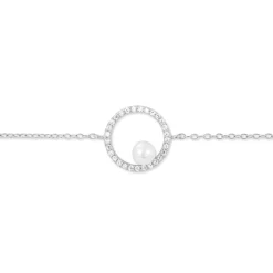 Bracelet Marthe Argent Blanc Perle De Culture Et Oxyde De Zirconium