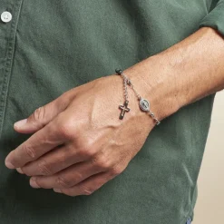 Bracelet Maximus Acier Blanc Onyx