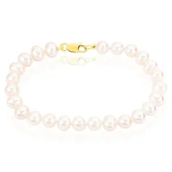 Bracelet Merrane Or Jaune Perle De Culture