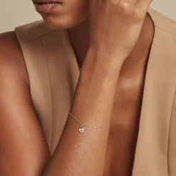 Bracelet Mi Or Jaune Oxyde De Zirconium