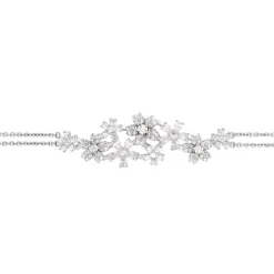 Bracelet Midnight Flower Argent Blanc Oxyde De Zirconium