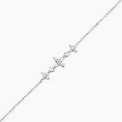 Bracelet Midnight Flower Argent Blanc Oxyde De Zirconium