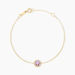 Bracelet Munira Or Jaune Améthyste Oxyde De Zirconium