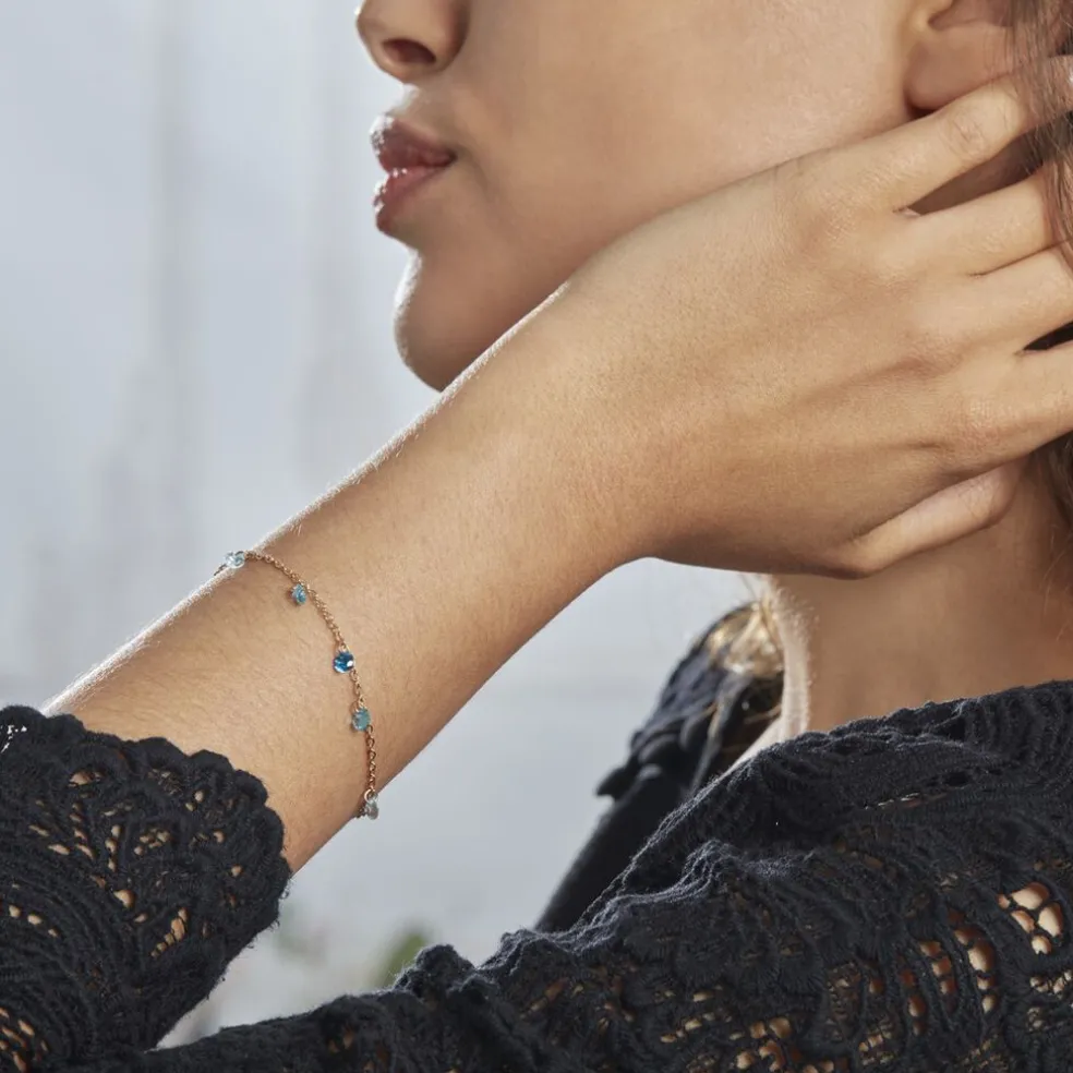 Bracelet Myosothis Plaqué Or Pierres