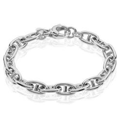 Bracelet Nazima Maille Marine Argent Blanc
