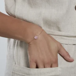Bracelet Nelig Argent Rose Oxyde De Zirconium