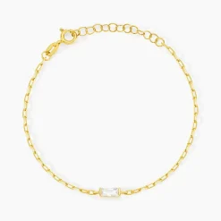 Bracelet Nigelle Argent Jaune Oxyde De Zirconium