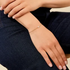 Bracelet Nigelle Argent Jaune Oxyde De Zirconium