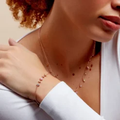 Bracelet Nimbe Argent Rose Oxyde De Zirconium